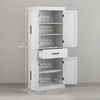 HOMCOM 72" Tall Kitchen Pantry Storage Cabinet with Barn Doors and Drawer