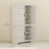 HOMCOM 64" Kitchen Pantry Storage Cabinet with Adjustable Shelves, White