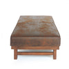 Harrison Large Ottoman Coffee Table with Faux Leather and Storage Function - Brown | Grande Table Basse Ottoman Harrison en Similicuir avec Fonction de Rangement - Marron
