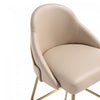 Gracie Modern Metal Upholstered Barstool in Tan and Gold - Set of 3 | Tabouret de bar moderne en metal Gracie avec revetement en tissu, coloris beige et or - Lot de 3