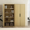 Rivington Modern 38" Bookcase Cabinet in Natural Oak - Set of 2 | Armoire bibliotheque moderne Rivington 38" en chene naturel - Lot de 2