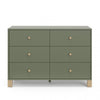 Storkcraft California 6 Drawer Dresser - Olive/Driftwood