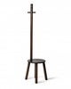 Umbra Modern Wood Pillar Stool and Coat Rack - Black and Walnut|Portemanteau et tabouret modernes Pillar de Umbra en bois - noirs et noyer