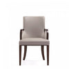 Shubert Modern Wood Vegan Leather and Velvet Armchair in Light Gray - Set of 2 | Fauteuil moderne Shubert en bois, cuir vegetalien et velours, gris clair - Lot de 2