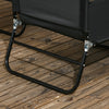 Outsunny Folding Outdoor Lounge Chair Set Of 2, Adjustable Backrest, Black