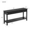 Oliver 60'' Fir Veneer Entryway Table with Honeycomb Design and Drawers, Black Sofa Table  | Table d'entree Oliver 60'' en placage de sapin avec design en nid d'abeille et tiroirs, noire
