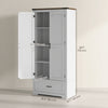 HOMCOM 69" Tall Kitchen Storage Cabinet with Adjustable Shelves, White