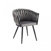 Hildy Accent Dining Arm Chair, Dark Grey Velvet (set of 2) | Chaise de salle à manger avec accoudoirs Hildy en velours gris foncé (ensemble de 2)