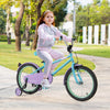 Costway 18" Kids Bike With Adjustable Saddle Handlebar Removable Training Wheels Handbrake Blue