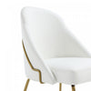 Gracie Modern Metal Vegan Leather Dining Chair in White and Gold | Chaise de salle a manger moderne Gracie en metal et cuir vegetalien blanc et or