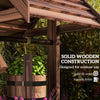 Outsunny Wishing Well Outdoor Wooden Planter with Hanging Bucket, Tan