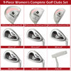 Costway 9 Pcs Women's Complete Golf Club Set Right Handed With 460cc Alloy Driver Irons Pink