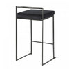 LumiSource Fuji Black Velvet Contemporary Stackable Counter-Height Stool - Set of 2|Tabouret superposable contemporain Fuji de hauteur comptoir en velours noir - ensemble de 2