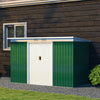 Outsunny 9'x4' Garden Storage Shed Galvanized Steel Tool House, Dark Green|Outsunny Abri De Jardin En Metal 9' X 4' Avec Porte Coulissante