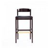 Klismos Mid-Century Modern Wood Upholstered Barstool in Black - Set of 3 | Tabouret de bar en bois rembourre style Klismos mi-siecle moderne noir - Lot de 3