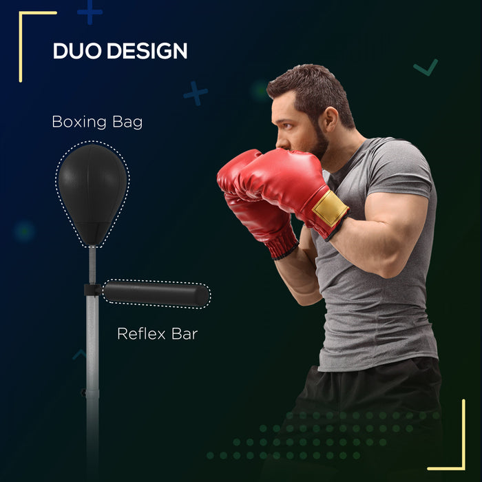 Soozier Freestanding Boxing Punch Bag with Reflex Bar, Adjustable Height