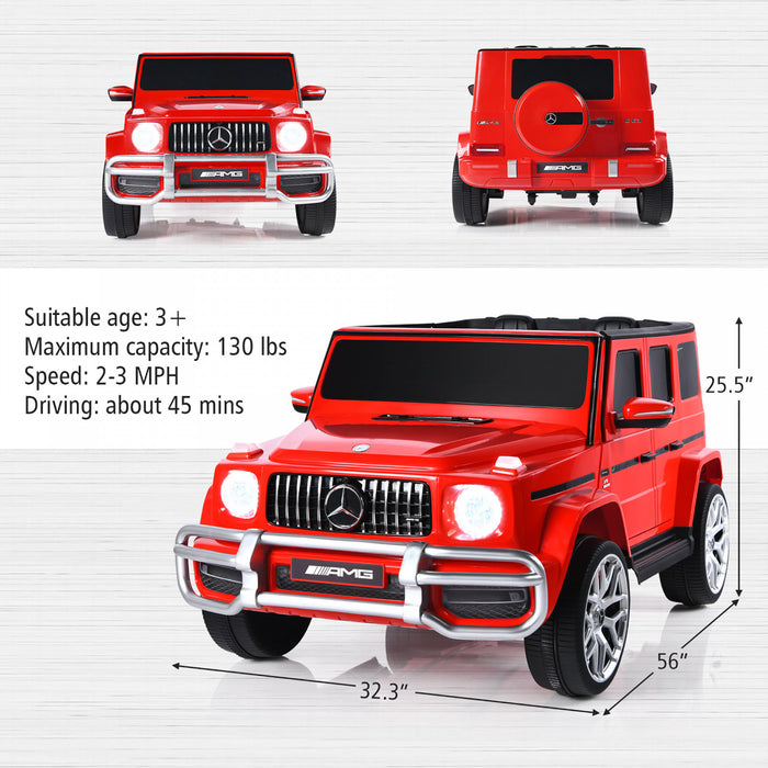 Costway 12v 2 Seats Kids Ride On Car Licensed Mercedes Benz G63 W/ Remote Control Red