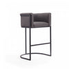 Cosmopolitan Mid-Century Modern Metal Upholstered Barstool in Graphite - Set of 2 Bar Stool | Tabouret de bar rembourre en metal style mid-century moderne Cosmopolitan en graphite - Lot de 2