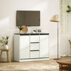 HOMCOM Modern Sideboard with Soft-Close Hinges, Buffet Cabinet, White Wood Grain