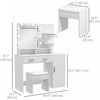 HOMCOM Vanity Table Set, Makeup Table with Stool, LED Mirror and Storage