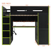 Jerry Wood Loft Bed with Desk and Storage,Full Size,Green Full Bed | Jerry Lit mezzanine en bois avec bureau et rangement, Taille Double, Vert