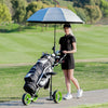Costway Foldable 3 Wheel Push Pull Golf Club Cart Trolley W/ Seat Scoreboard Bag Swivel