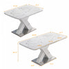 47.24"-62.99" Lennon Modern Extendable Rectangular Dining Table with Marble Printed Top - White | Table a manger rectangulaire moderne Lennon extensible de 47,24" a 62,99" avec plateau imprime marbre, blanc