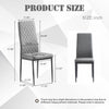 Ava Modern Diamond Grid Pattern Dining Chair Set (6-Pack) with Fireproof Leather and Metal Frame,Grey  | Ensemble de chaises de salle a manger modernes Ava avec motif de grille en diamant (lot de 6), cuir ignifuge et cadre en metal, gris