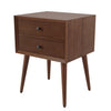 Emma Mid-Century Modern Nightstand with 2 Drawers,Brown | Emma Table de Nuit Moderne Mid-Century avec 2 Tiroirs, Marron