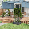 Outsunny Galvanized Raised Garden Bed With 3-tier Trellis Tomato Cage Grey|Outsunny Lit De Jardin Sureleve Galvanise Avec Cage En Treillis, Gris