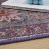 Aqua Brown Flora Washable Non-slip Low Pile Area Rug 5'x7' | Tapis Brun Floral Lavable Antiderapant A Poils Ras 5'x7'