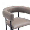Onda Contemporary Vegan Leather Metal Counter Stool in Taupe | Tabouret de comptoir contemporain Onda en cuir vegetalien et metal, coloris taupe