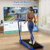 Superfit 3-in-1 Folding Treadmill With Smart Apps Remote Control Led Display And Speakers Blue