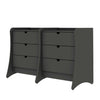 Coney Mid-Century Modern 28" Nightstand in Charcoal Gray (3-Drawer) - Set of 2 | Table de nuit Coney style milieu du siecle 71 cm en gris charbon (3 tiroirs) – Lot de 2