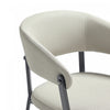Belle Modern Metal Upholstered Dining Chair in Oatmeal - Set of 2 | Chaise de salle a manger moderne en metal et tissu Belle, couleur flocon d’avoine - Lot de 2