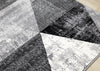 Covington Black White Grey Distressed Geometric Triangle Rug, 2'0" x 7'7" Indoor Area Rug | Tapis Covington triangle geometrique noir blanc gris vieilli, 2'0" x 7'7"