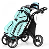 Goplus Folding 4 Wheels Golf Push Cart W/bag Scoreboard Adjustable Handle Gray