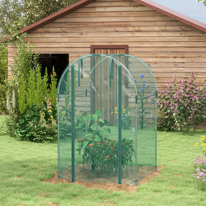 Outsunny 4' X 4' Plant Protection Tent Crop Cage With Door, Green