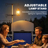 Outsunny Folding Camping Kitchen Table with Storage, Aluminum Portable Camping Table with 3 Fabric Cupboards, Windshield, Light Stand, Carrying Bag for BBQ, RV, Picnic, Blue