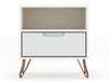 Rockefeller Mid-Century Modern 20" Nightstand in White (1-Drawer) - Set of 2 | Table de nuit Rockefeller Mid-Century Modern 20" en blanc (1 tiroir) - Lot de 2
