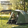 Outsunny Camping Tent with Rainfly Waterproof for 3-4 Person, Green