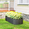 Outsunny Galvanized Raised Garden Bed Planter Box, 4.9 x 2 x 1ft, Dark Grey