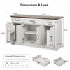 Ryan 55" Adjustable Storage Buffet Cabinet With Door Shelves And Coffee Bar Station - White | Buffet De Rangement Ryan 55" Avec Etageres A Portes Et Station Café - Blanc