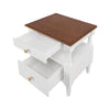 Aspen Nightstand Set of 2 with Drawers and Open Shelves, Milk White | Aspen Lot de 2 Tables de Nuit avec Tiroirs et Etageres Ouvertes, Blanc Lait