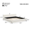 Charlotte Elegant Wide-edge Upholstered Bed,King Size, Beige King Bed  | Charlotte Lit elegant avec revetement a bord large, Taille King, Beige