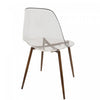 LumiSource Clara Walnut Clear Mid-Century Modern Dining Accent Chair - Set of 2|Chaise d’appoint de salle à manger moderne du milieu du 20e siècle Clara transparente et noyer - ensemble de 2