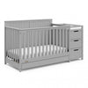 Graco Hadley 5-in-1 Convertible Crib and Changer with Drawer - Pebble Gray