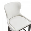 Blair Modern Wood Upholstered Counter Stool in White - Set of 2 Bar Stool | Tabouret de comptoir Blair moderne en bois et tissu blanc - Lot de 2