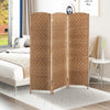 Homcom Double Hinged Woven Wicker Room Divider And Privacy Screens|Homcom Separateur De Piece En Osier Tisse A 3 Panneaux 6ft