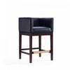 Kingsley Mid-Century Modern Wood Upholstered Counter Stool in Black - Set of 2 | Tabouret de comptoir Kingsley style milieu du siecle en bois et tissu, noir – Lot de 2